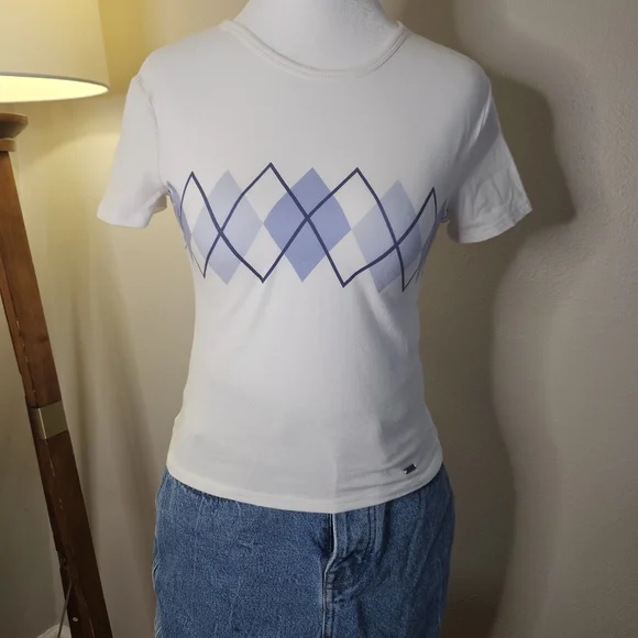 Hollister | Tops | Hollister Argyle Baby Cropped Short Tee Size